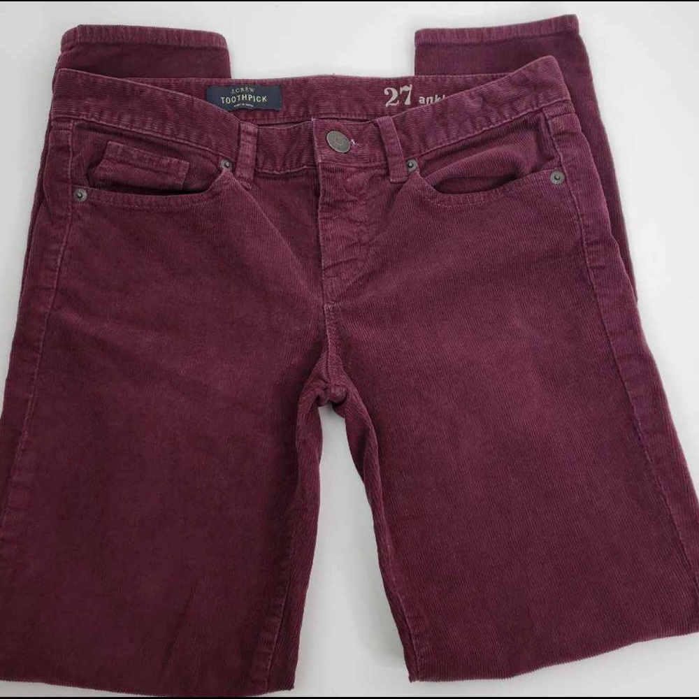 J.CREW Womens Toothpick Ankles Corduroy Pants